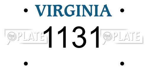 1131 Virginia License Plate