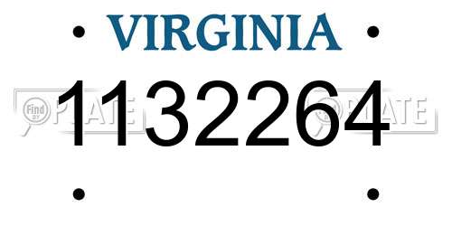 1132264 Virginia License Plate