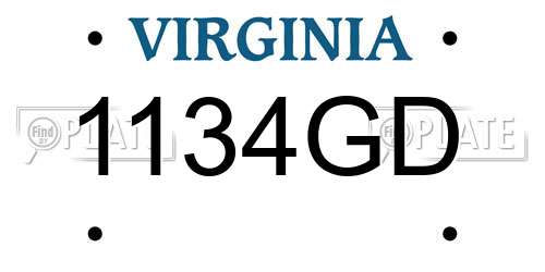 1134GD Virginia License Plate