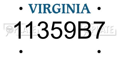 11359B7 Virginia License Plate