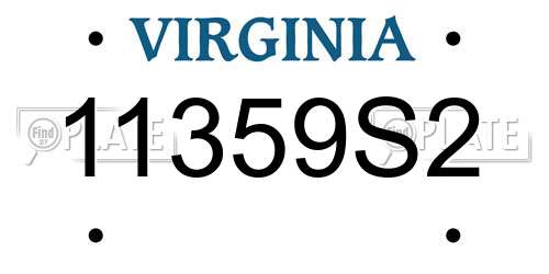 11359S2 Virginia License Plate