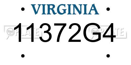 11372G4 Virginia License Plate