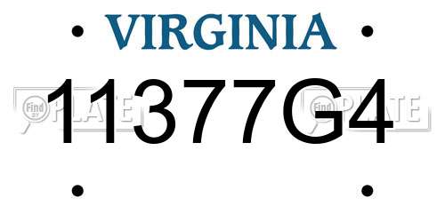 11377G4 Virginia License Plate