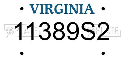 11389S2 Virginia License Plate