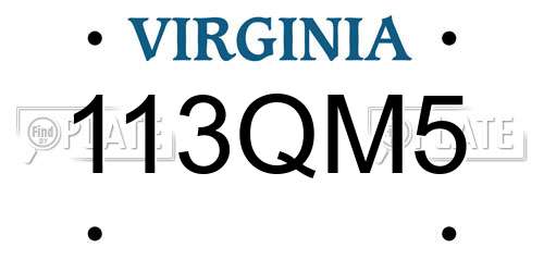 113QM5 Virginia License Plate