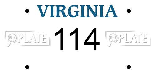 114 Virginia License Plate