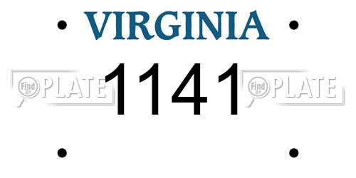 1141 Virginia License Plate