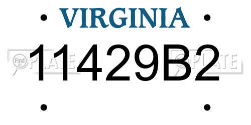 11429B2 Virginia License Plate