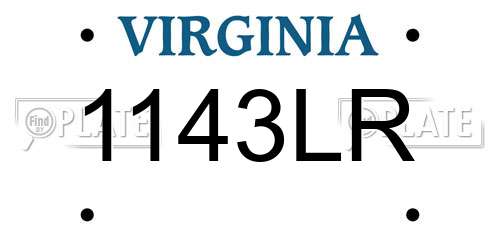 1143LR Virginia License Plate
