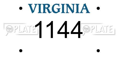 1144 Virginia License Plate
