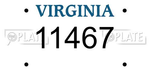 11467 Virginia License Plate