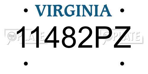 11482PZ Virginia License Plate