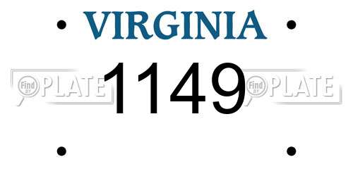 1149 Virginia License Plate