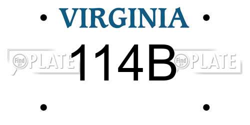 114B Virginia License Plate