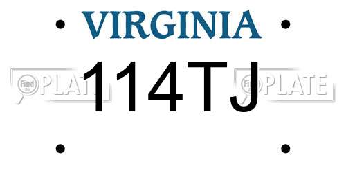 114TJ Virginia License Plate