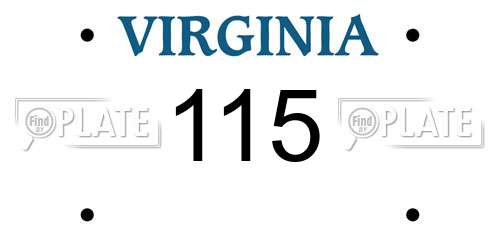 115 Virginia License Plate