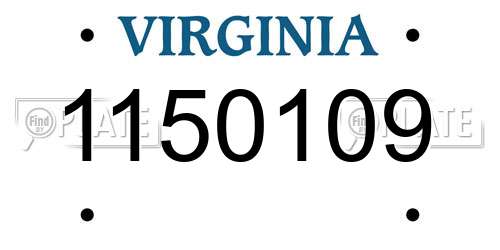 1150109 Virginia License Plate