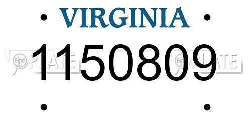 1150809 Virginia License Plate