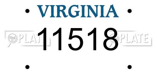 11518 Virginia License Plate