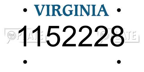 1152228 Virginia License Plate