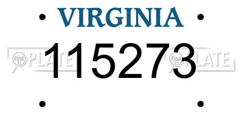 115273 Virginia License Plate