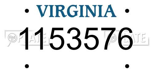 1153576 Virginia License Plate