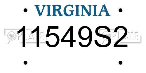 11549S2 Virginia License Plate