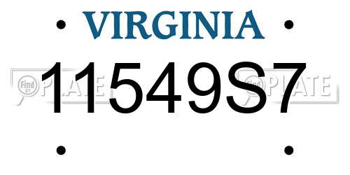 11549S7 Virginia License Plate