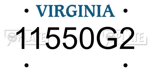11550G2 Virginia License Plate