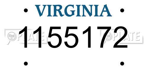 1155172 Virginia License Plate