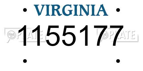 1155177 Virginia License Plate