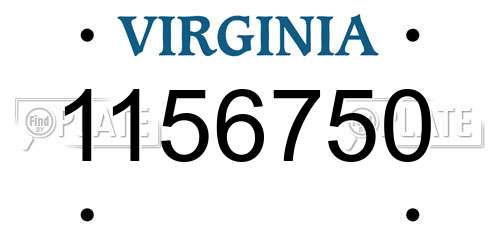 1156750 Virginia License Plate