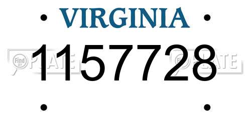 1157728 Virginia License Plate
