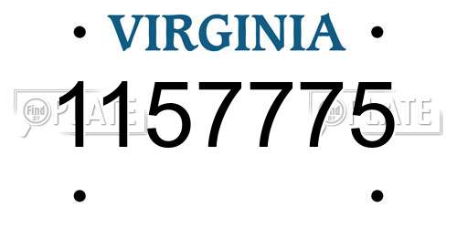 1157775 Virginia License Plate