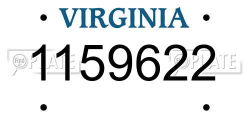 1159622 Virginia License Plate