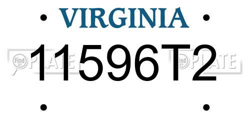 11596T2 Virginia License Plate