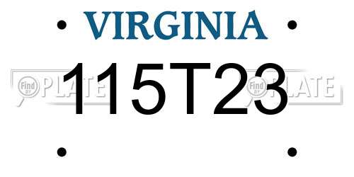 115T23 Virginia License Plate
