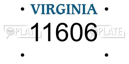 11606 Virginia License Plate