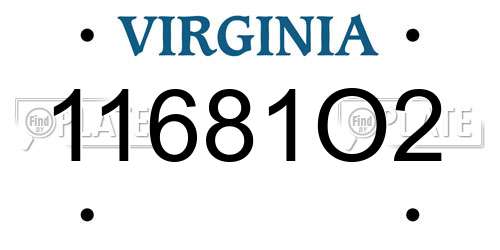11681O2 Virginia License Plate
