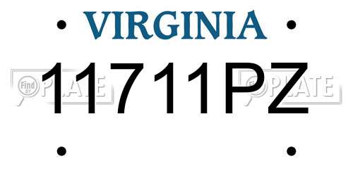 11711PZ Virginia License Plate