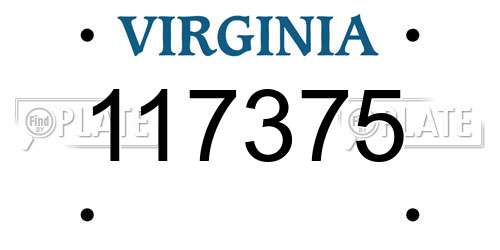 117375 Virginia License Plate