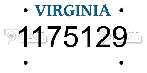 1175129 Virginia License Plate