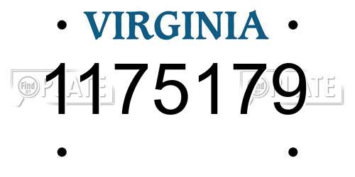 1175179 Virginia License Plate
