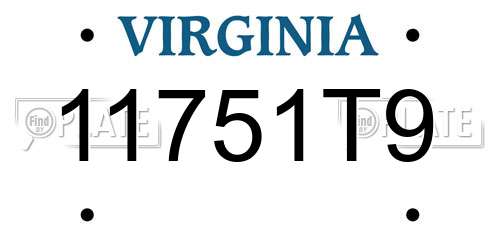 11751T9 Virginia License Plate