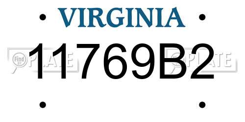 11769B2 Virginia License Plate