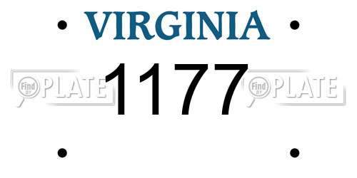 1177 Virginia License Plate