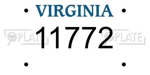 11772 Virginia License Plate