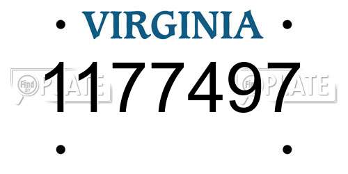 1177497 Virginia License Plate