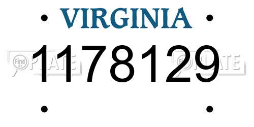 1178129 Virginia License Plate