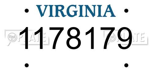 1178179 Virginia License Plate